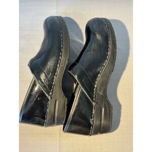 Sanita Sabel Women's US 10 Black Patent‎ Leather Professional Nursing Clog Shoes